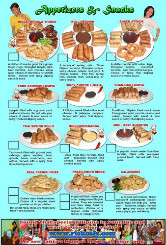 Appetizers and Snack Menu