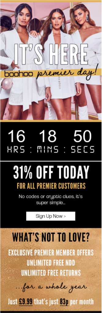 Live countdown timer in email for the end of a promotion