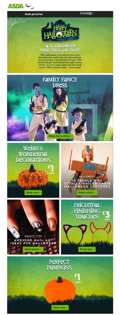 A live email that gets spookier as Halloween gets closer