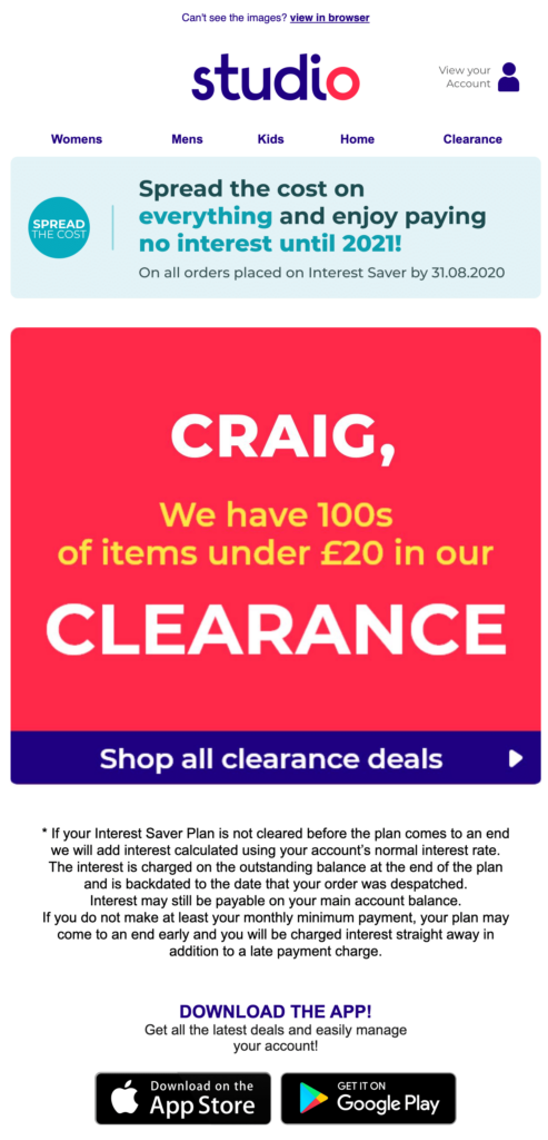 Studio Personalized Image in email