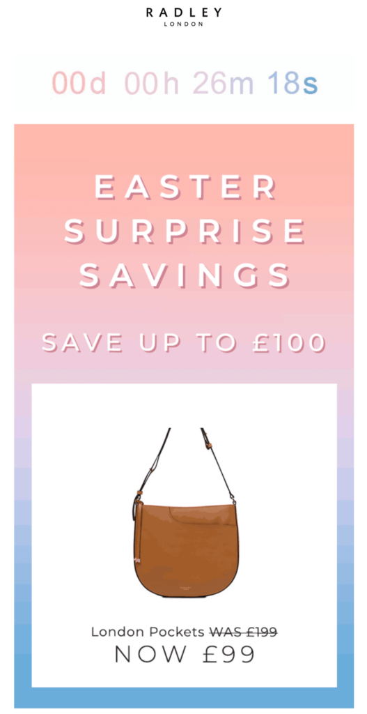 Colourful countdown timer in email