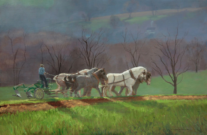 Tom Gardner "Breaking Ground" 20x30 oil $2,200.