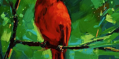 Richell Castellón "Bird 16" 6x6 original acrylic on panel $150. 🔴SOLD