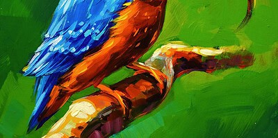 Richell Castellón "Bird 9" 6x6 original acrylic on panel $150. 🔴SOLD