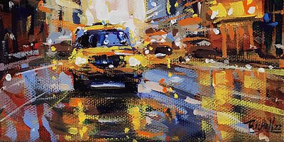 Richell Castellón "NYC XS 25" 6x6 original acrylic on gallery wrapped canvas $120. SOLD