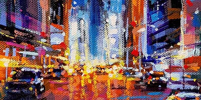 Richell Castellón "NYC XS 30" 6x6 original acrylic on gallery wrapped canvas $120. SOLD