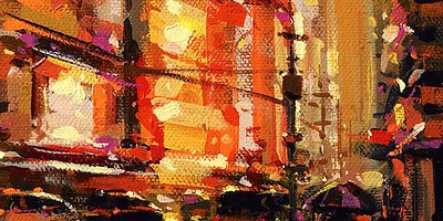 Richell Castellón "NYC XS 32" 6x6 original acrylic on gallery wrapped canvas $120. SOLD