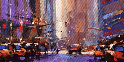 Richell Castellón "NYC XS 33" 6x6 original acrylic on gallery wrapped canvas $120. SOLD