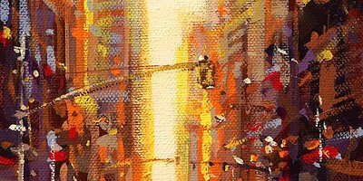 Richell Castellón "NYC XS 36" 6x6 original acrylic on gallery wrapped canvas $120. SOLD