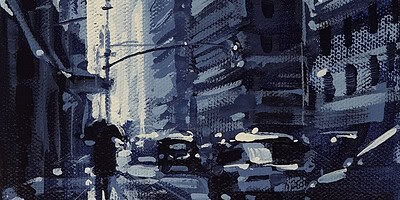 Richell Castellon "NYC XS 54" 6x6 acrylic on gallery wrapped canvas $120. SOLD