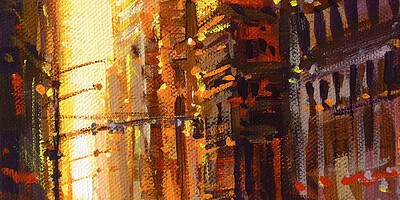 Richell Castellón "NYC XS 65" 6x6 acrylic on gallery wrapped canvas $120. SOLD