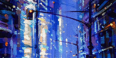 Richell Castellon "NYC XS 67" 6x6 acrylic on gallery wrapped canvas $120. SOLD