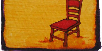 GC Myers "Lost in Memory" original 3x2.5 acrylic painting on paper SOLD
