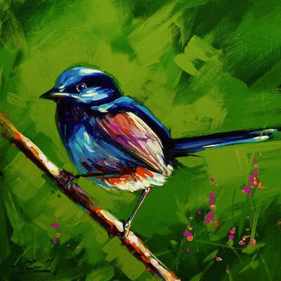 Richell Castellón "Bird 18" 6x6 original acrylic on panel $150.