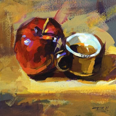 Richell Castellón "ST 2" 6x6 original acrylic on panel $150.
