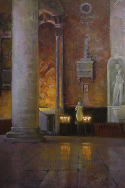 Martin Poole "Votives" 24x28 oil $ Inquire for pricing.