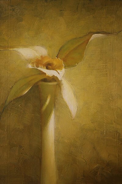 Martin A. Poole "Ivory Orchid" original 12x9 oil painting $1,430.*