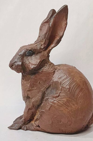 Kathe Umlauf "Powder Puff" 5x3x6 terracotta sculpture $325. 🔴SOLD