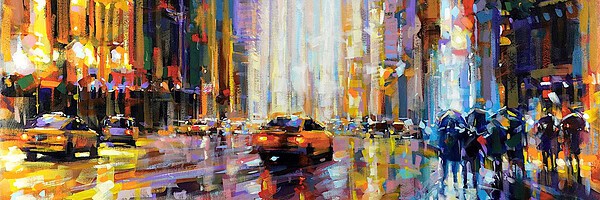 Richell Castellón "NYC 35" original 30x40 acrylic painting on gallery wrapped canvas $1,800. SOLD