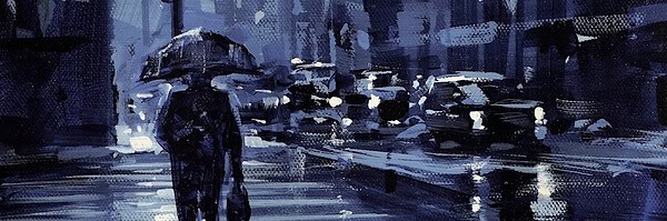 Richell Castellón "NYC 6" original 20x10 acrylic painting on gallery wrapped canvas $420. 🔴SOLD