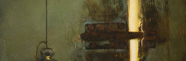 Martin A. Poole "Door and Mickey - Hands of Time" 12x9 oil 🔴SOLD