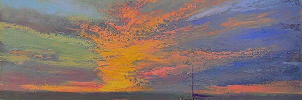 Tom Gardner "Study for Evening Anchorage" original 11x14 oil $975. 🔴SOLD