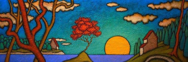 GC Myers "A Rising Peace" original 18x36 acrylic painting on canvas 🔴SOLD