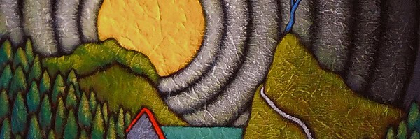 GC Myers "The Moon Resonates" original 30x15 acrylic painting on canvas 🔴SOLD