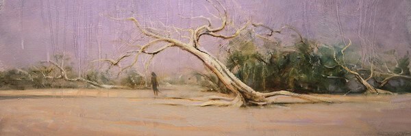 Martin A. Poole "Beach Tree" original 18x24 oil painting 🔴SOLD