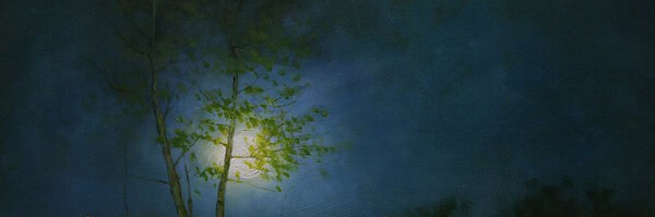 Martin A. Poole "Fire Flies" original 14.75x24 oil painting 🔴SOLD