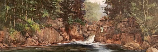 Judy Soprano "Ausable Flume" 24x36 oil $1,800. 🔴SOLD