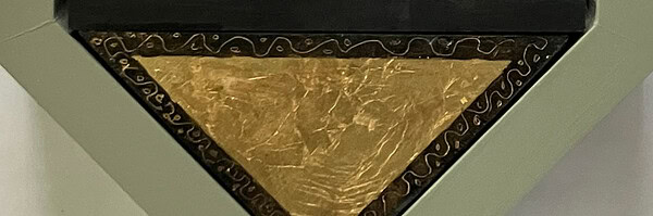 Treacy Ziegler "Oracle" original 24x11 oil on panel with gold leaf $950. 🔴SOLD