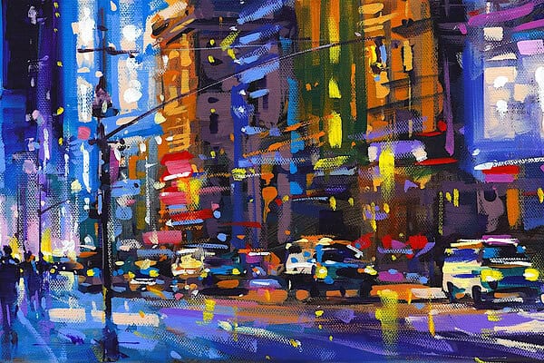 Richell Castellón "NYC 132" original 8x16 acrylic painting on gallery wrapped canvas $350.
