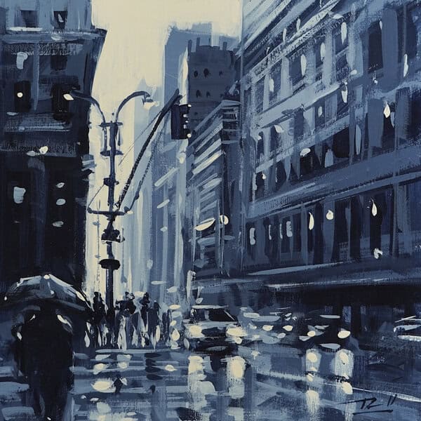 Richell Castellón "NYC XS 148-A" original 6x6 acrylic painting on cradled panel $150. 🔴SOLD