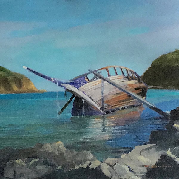 Tom Gardner "Journey's End" 14x18 oil $1,200.