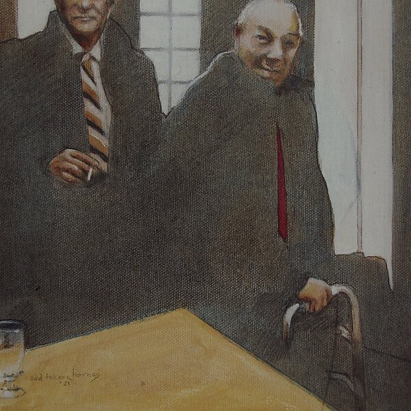Edd Tokarz Harnas "But Until that Day" 10x8 pencil/acrylic on gallery wrapped canvas $170.