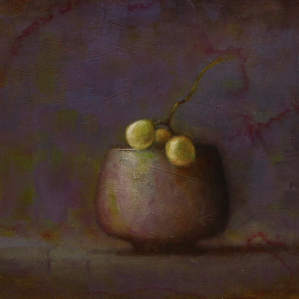 Martin A. Poole "Tea Bowl with Friends" original 8x9 oil painting $1,300.*