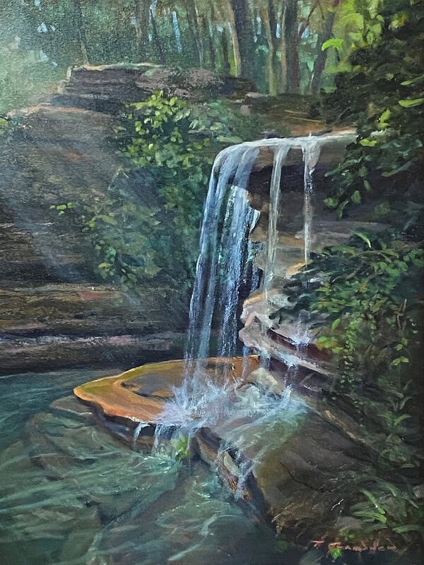 Tom Gardner "Finger Falls" original 20x16 oil $1,600.