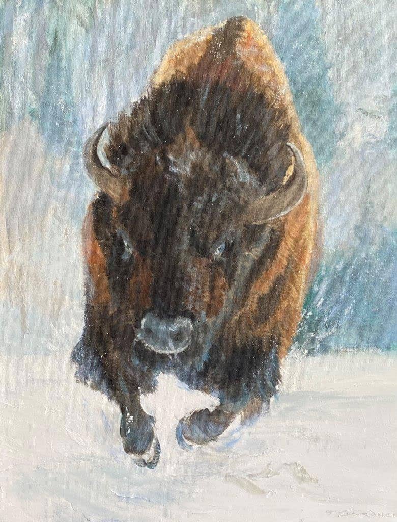 Tom Gardner "The Charge" 20x16 oil $1,400.