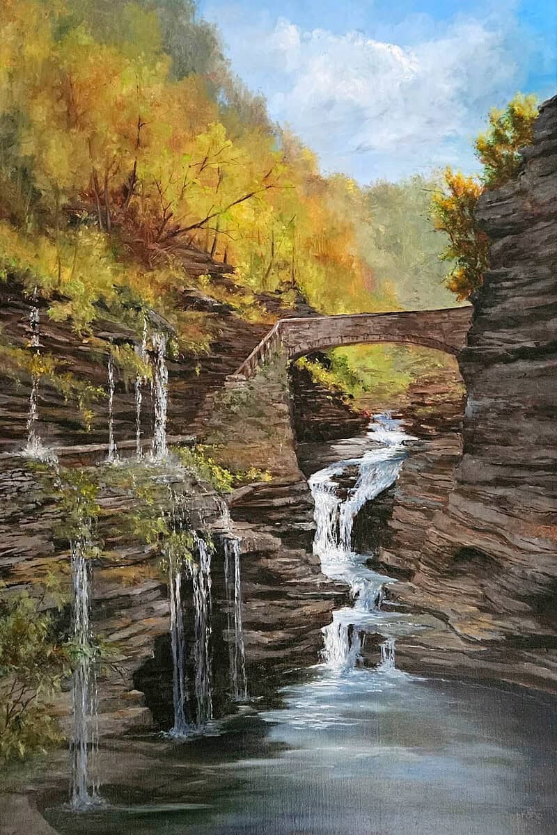 Judy Soprano "Watkins Glen" original 36x24 oil painting $2,150.