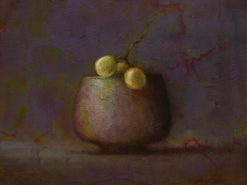 Martin A. Poole "Tea Bowl with Friends" original 8x9 oil painting $ Inquire for pricing.