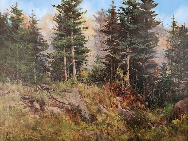 Judy Soprano "On Route 28" (Based on study from 2024 Painting Demonstration) original 24x30 oil $1,800.