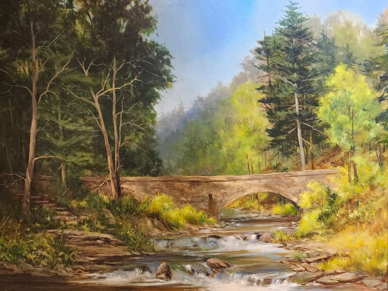 Judy Soprano "Wolf Creek" original 24x30 oil painting $1,950.