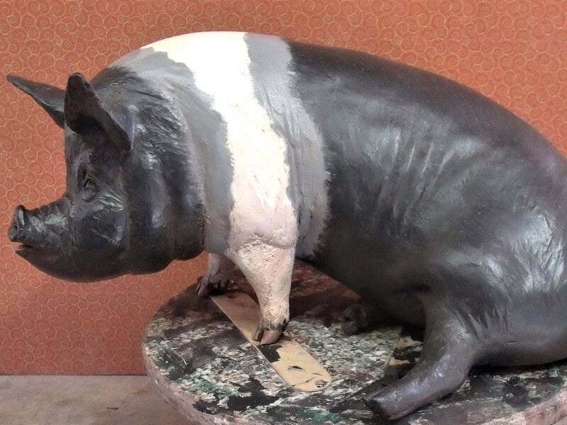 Kathe Umlauf "The Apple Eater" original 16x10 hydrostone sculpture (limited edition, hand painted) $750.