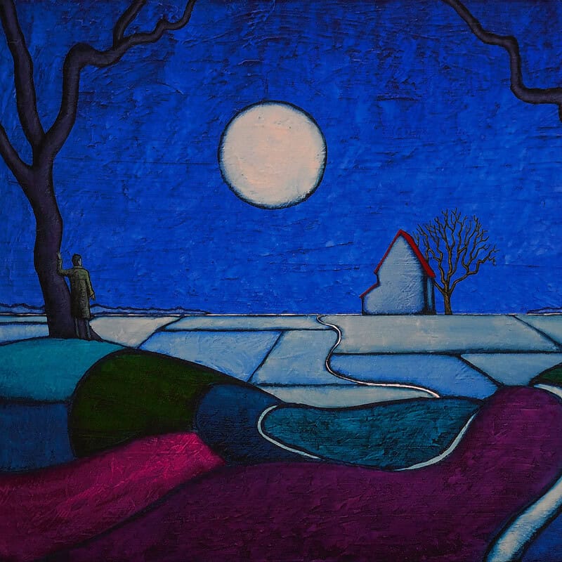 GC Myers "White in the Moon" original 18x24 acrylic painting on canvas $ Inquire
