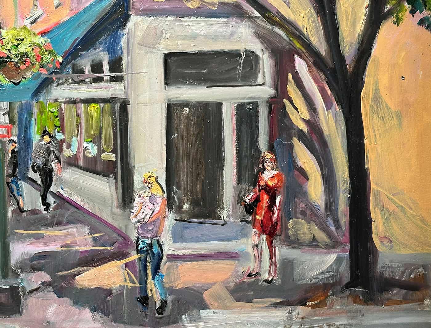 Bruce Baxter "Market Street East" 12x16 oil $800.