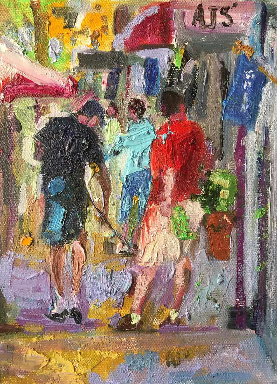 Bruce Baxter "October Cleanup" 8x6 oil $200.