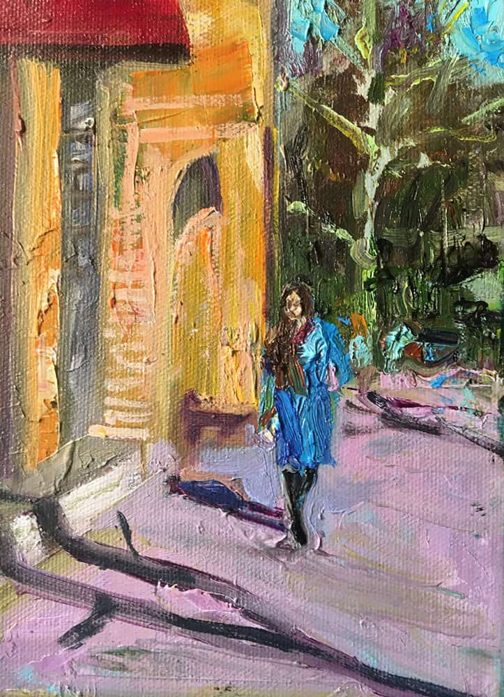 Bruce Baxter "October Shadows" 8x6 oil $200.