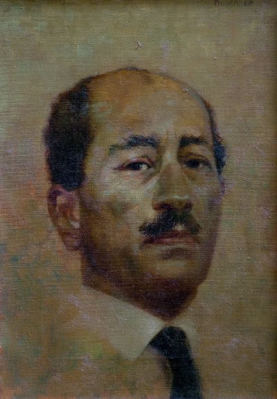 Thomas S. Buechner "Anwar Sadat" 14x10 oil $2,570.