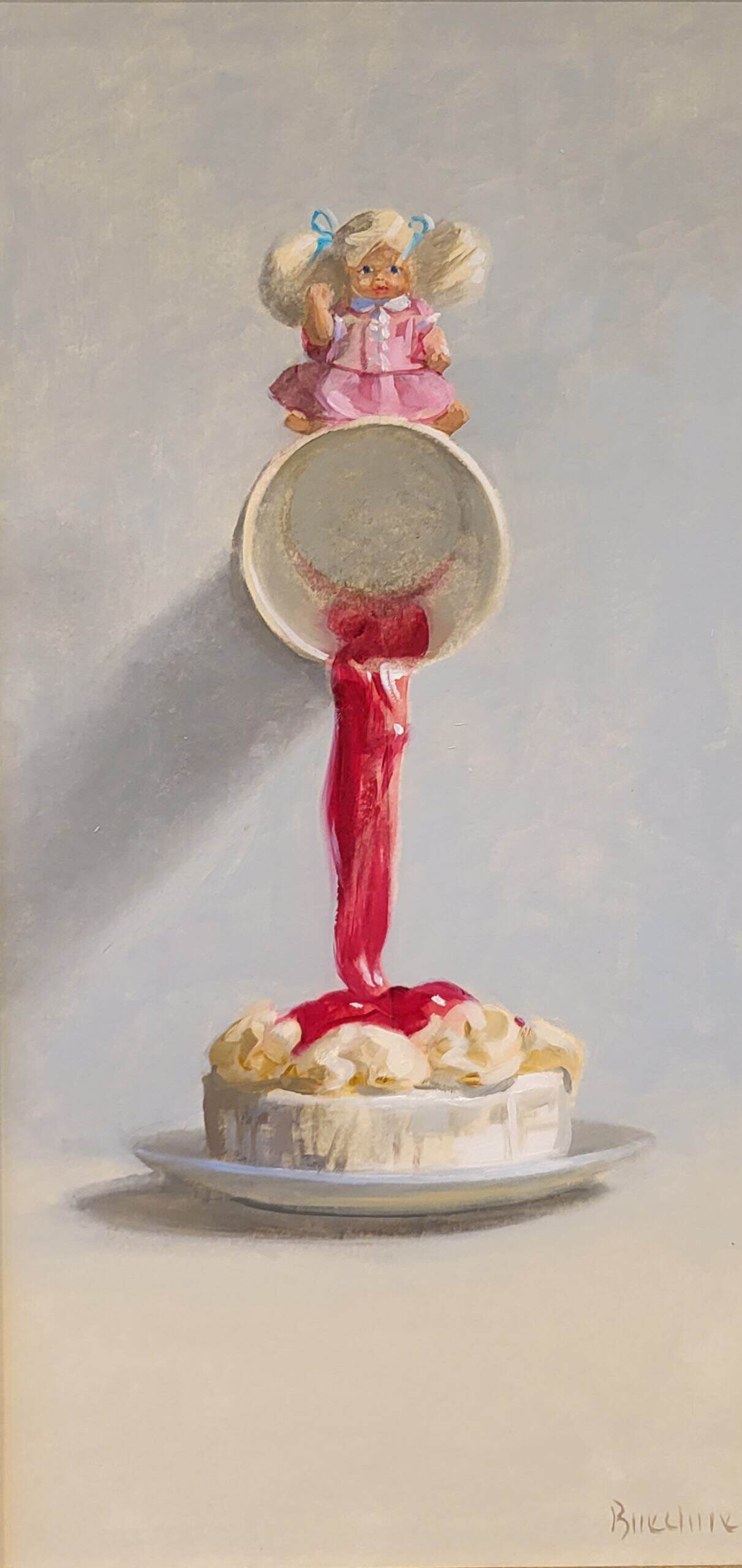 Thomas S. Buechner "Cherries and Brie" 20x10 oil $3,100. SOLD